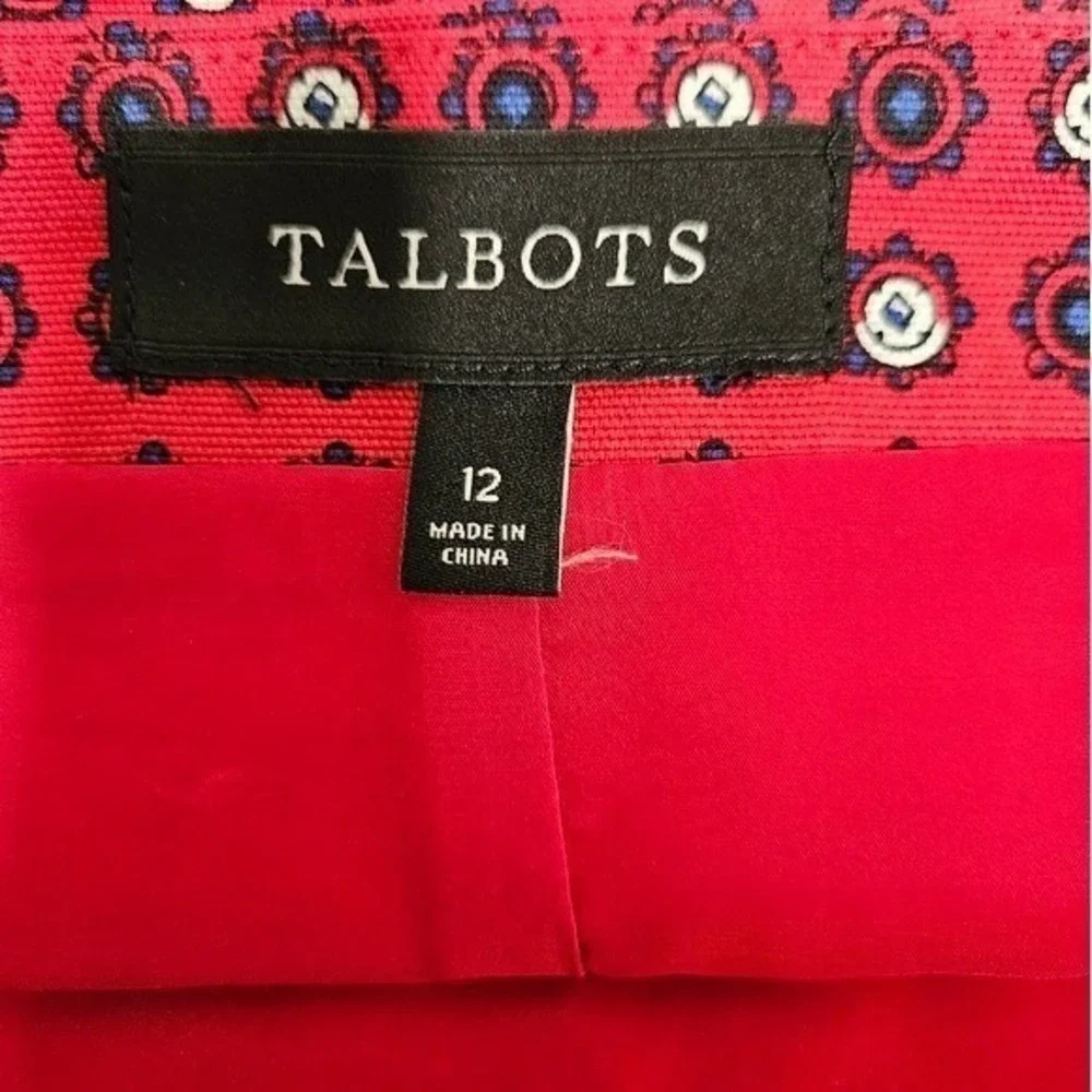 Talbots Midi Mini Pencil Skirt Handkerchief Border Print Office Preppy 12‎